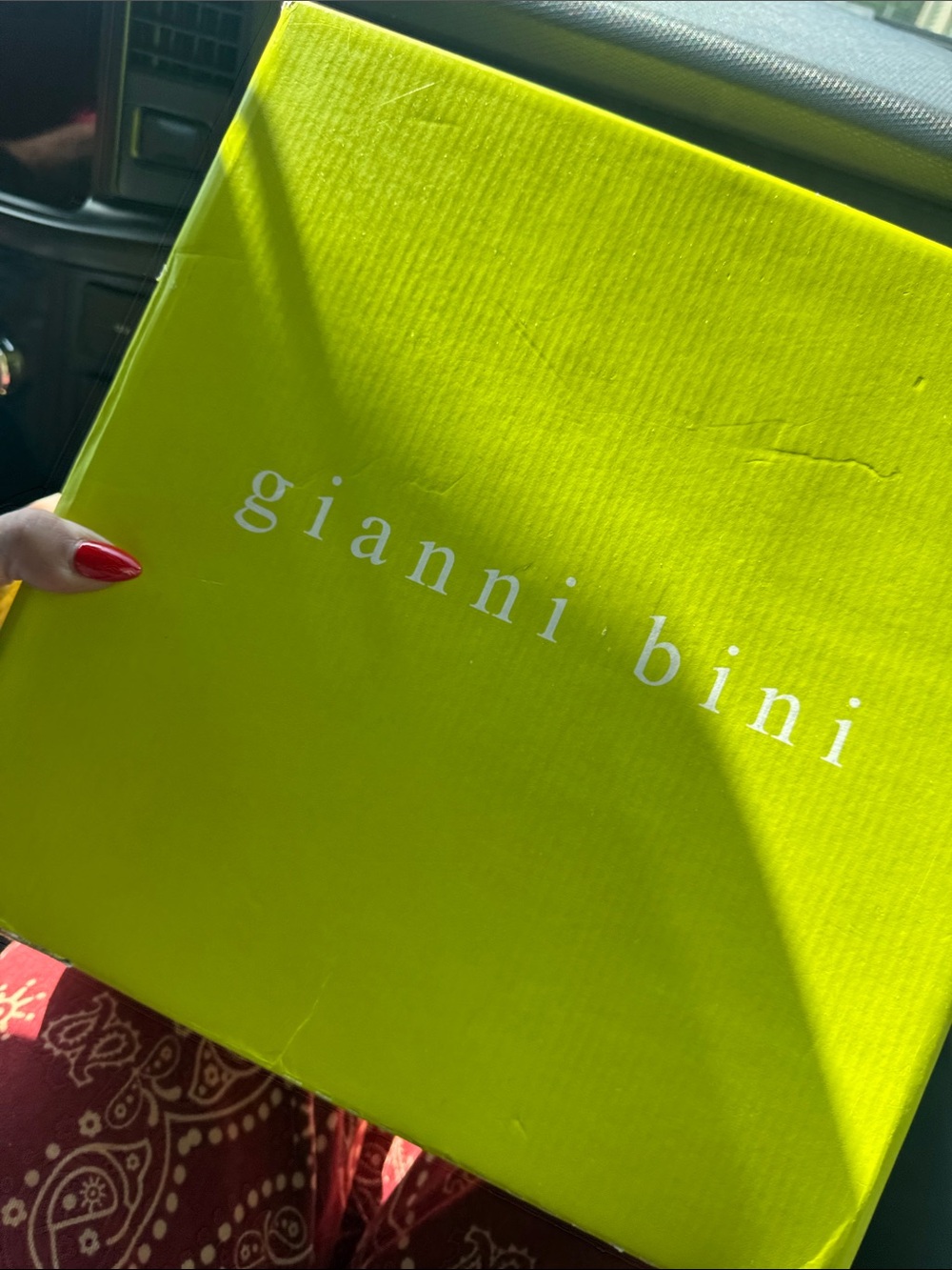 Gianni Bini Neon Lime Box with White Logo